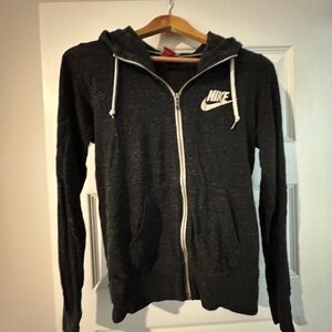 Nike White and Gray Zip-Up Jacket Athletic Style